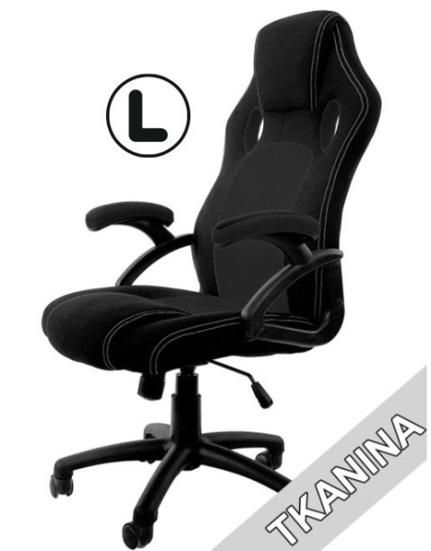 Fotel obrotowy do biurka CARRERA L BLACK FABRIC Lugano