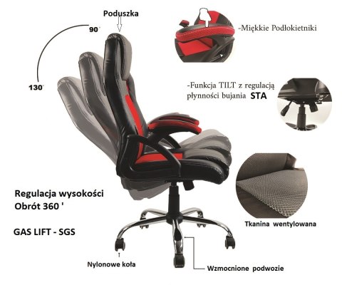 Fotel obrotowy do biurka CARRERA L GREY FABRIC Lugano