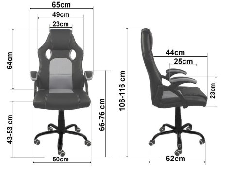 .Fotel obrotowy do biurka CARRERA M GREY FABRIC Lugano