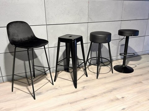 Krzesło barowe AVA BLACK VELVET hoker BAR Lugano