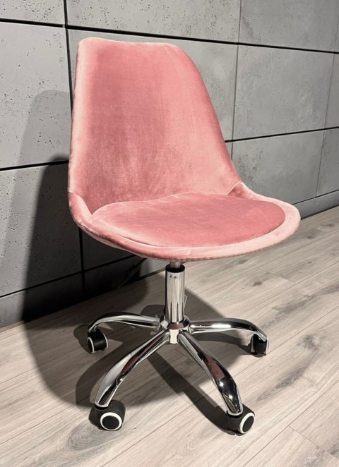 Krzesło obrotowe MONZA OFFICE Pink Velvet Lugano