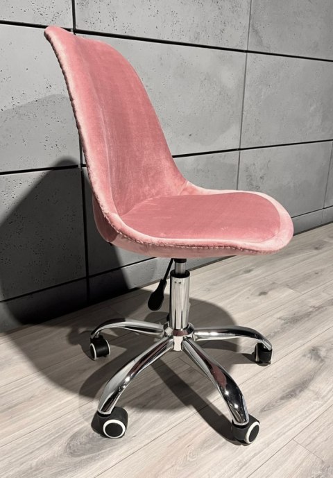 Krzesło obrotowe MONZA OFFICE Pink Velvet Lugano