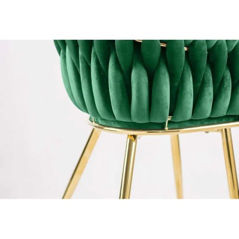 Krzesło plecione Lugano fotel TRECCIA GREEN VELVET GOLD Lugano