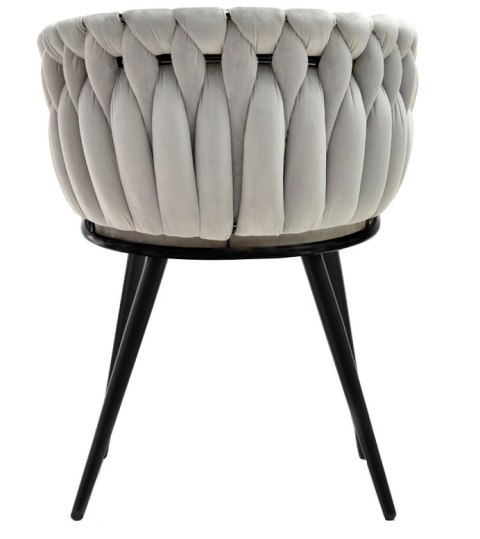 Krzesło plecione Lugano fotel TRECCIA GREY VELVET SMOKE Lugano