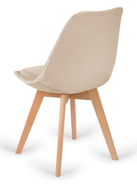 Krzesło skandynawskie MONZA GRANDE BEIGE VELVET Lugano