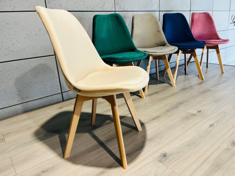Krzesło skandynawskie MONZA GRANDE BEIGE VELVET Lugano