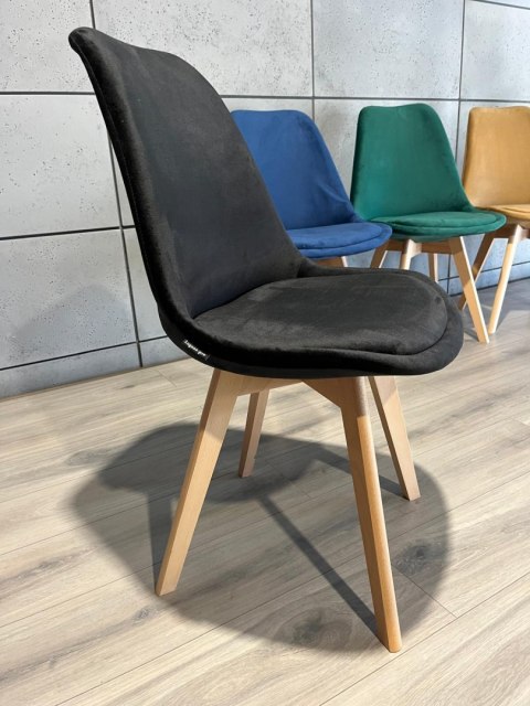 Krzesło skandynawskie MONZA GRANDE BLACK VELVET Lugano