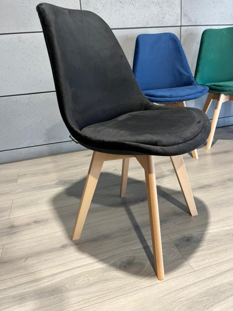 Krzesło skandynawskie MONZA GRANDE BLACK VELVET Lugano