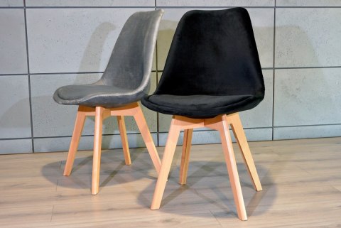 Krzesło skandynawskie MONZA GRANDE BLACK VELVET Lugano