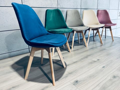 Krzesło skandynawskie MONZA GRANDE BLUE VELVET Lugano