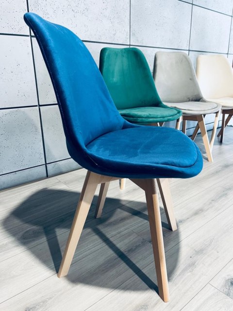 Krzesło skandynawskie MONZA GRANDE BLUE VELVET Lugano
