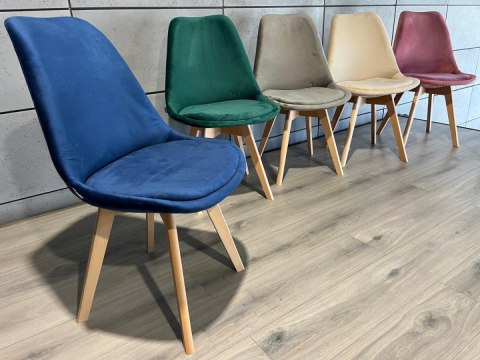 Krzesło skandynawskie MONZA GRANDE BLUE VELVET Lugano
