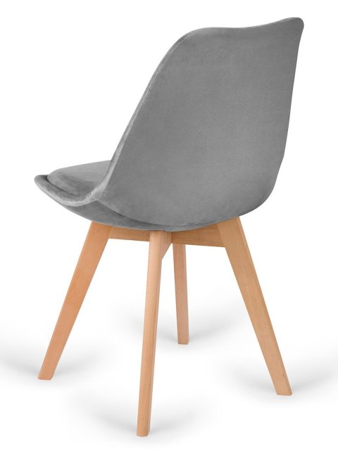Krzesło skandynawskie MONZA GRANDE GREY VELVET Lugano