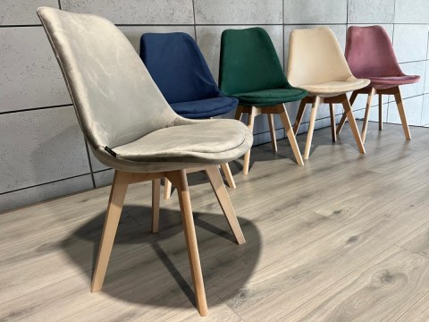 Krzesło skandynawskie MONZA GRANDE GREY VELVET Lugano