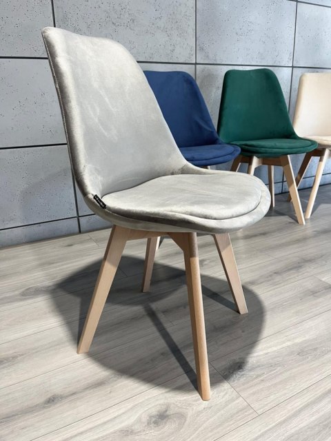 Krzesło skandynawskie MONZA GRANDE GREY VELVET Lugano