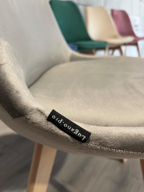 Krzesło skandynawskie MONZA GRANDE GREY VELVET Lugano