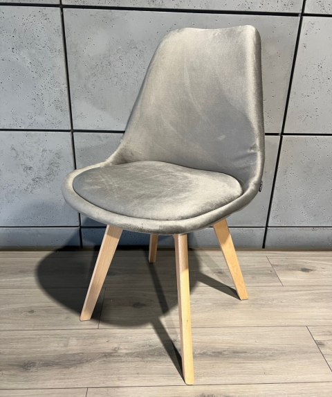 Krzesło skandynawskie MONZA GRANDE GREY VELVET Lugano