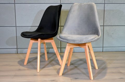 Krzesło skandynawskie MONZA GRANDE GREY VELVET Lugano