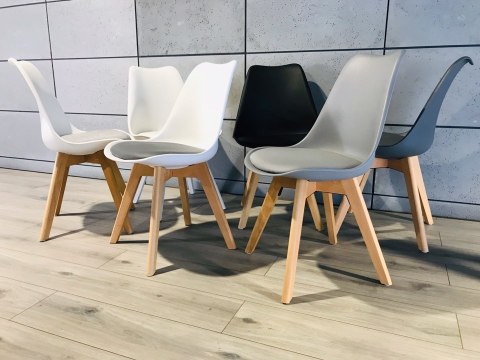 Krzesło skandynawskie MONZA WHITE PU II GATUNEK Lugano