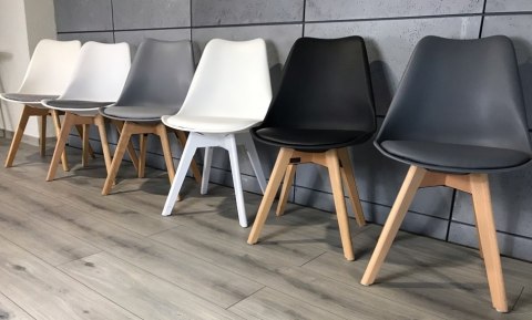 Krzesło skandynawskie MONZA WHITE PU II GATUNEK Lugano