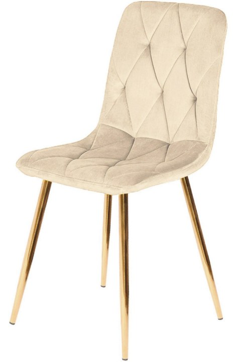 Krzesło tapicerowane BORGO VELVET BEIGE GOLD Lugano