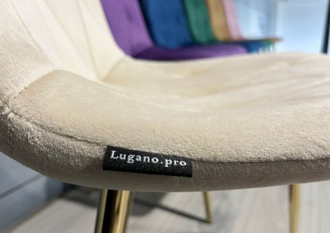 Krzesło tapicerowane BORGO VELVET BEIGE GOLD Lugano
