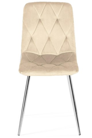 Krzesło tapicerowane BORGO VELVET BEIGE SILVER Lugano