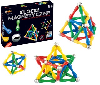 KLOCKI MAGNETYCZNE 63 ELEMENTY TRIFOX