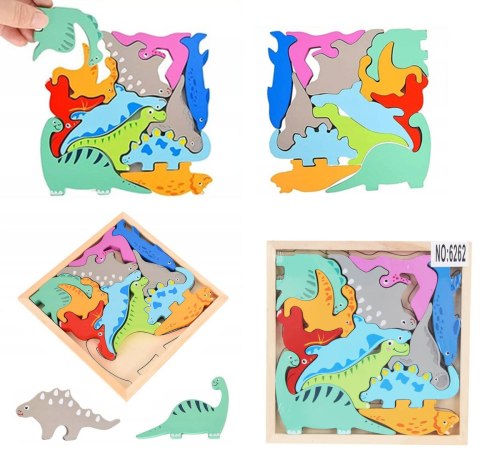 UKŁADANKA DREWNIANA DINOZAURY 12 ELEMENT TRIFOX UKŁADANKA DREWNIANA DINOZAURY 12 ELEMENT TRIFOX