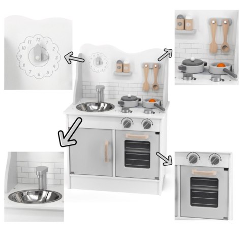 VIGA PolarB Drewniana Kuchnia z Akcesoriami Eco Gray Viga Toys VIGA PolarB Drewniana Kuchnia z Akcesoriami Eco Gray Viga Toys
