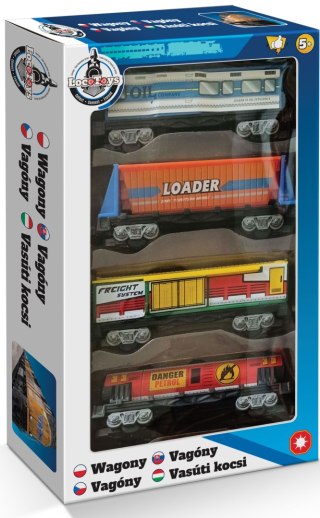 LocoToys STWÓRZ WŁASNĄ KOLEJKĘ I BUDUJ - 4 wagony DROMADER