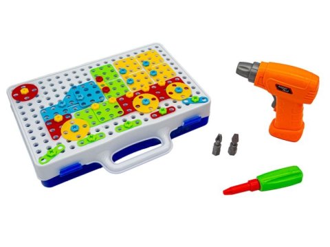 Edukacyjna Układanka,Puzzle,Klocki Kreatywna Mozaika, Wkrętarka 151 El Zestaw Konstrukcyjny DK