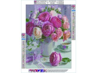 Haft Diamentowy, Obraz, Mozaika Diamentowa Diamond Painting, BUKIET RÓŻ 30x40cm DK