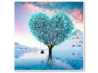 Haft Diamentowy, Obraz, Mozaika Diamentowa Diamond Painting, DRZEWO - SERCE 30x30cm DK