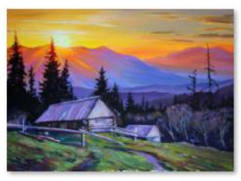 Haft Diamentowy, Obraz, Mozaika Diamentowa Diamond Painting, GÓRY - ZACHÓD SŁOŃCA 40x30cm DK