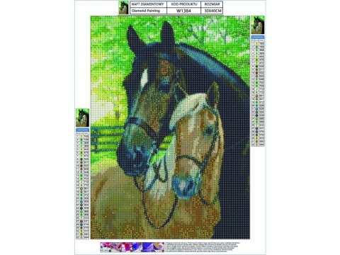 Haft Diamentowy, Obraz, Mozaika Diamentowa Diamond Painting, KONIE 30x40cm DK Haft Diamentowy, Obraz, Mozaika Diamentowa Diamond Painting, KONIE 30x40cm DK