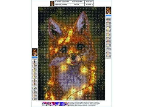 Haft Diamentowy, Obraz, Mozaika Diamentowa Diamond Painting, LISEK 30x40cm DK Haft Diamentowy, Obraz, Mozaika Diamentowa Diamond Painting, LISEK 30x40cm DK