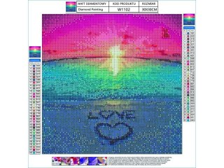 Haft Diamentowy, Obraz, Mozaika Diamentowa Diamond Painting, LOVE 30x30cm DK