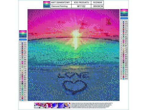 Haft Diamentowy, Obraz, Mozaika Diamentowa Diamond Painting, LOVE 30x30cm DK Haft Diamentowy, Obraz, Mozaika Diamentowa Diamond Painting, LOVE 30x30cm DK