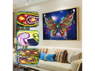 Haft Diamentowy, Obraz, Mozaika Diamentowa Diamond Painting, MOTYL 30x40cm DK