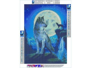 Haft Diamentowy, Obraz, Mozaika Diamentowa Diamond Painting, WILK 30x40cm DK