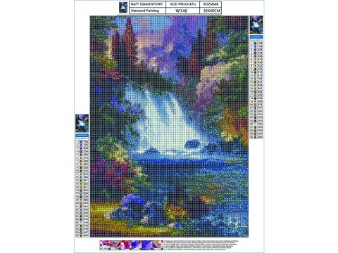 Haft Diamentowy, Obraz, Mozaika Diamentowa Diamond Painting, WODOSPAD 30x40cm DK Haft Diamentowy, Obraz, Mozaika Diamentowa Diamond Painting, WODOSPAD 30x40cm DK