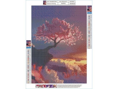 Haft Diamentowy, Obraz, Mozaika Diamentowa Diamond Painting, DRZEWO W CHMURACH 30x40cm DK Haft Diamentowy, Obraz, Mozaika Diamentowa Diamond Painting, DRZEWO W CHMURACH 30x40cm DK
