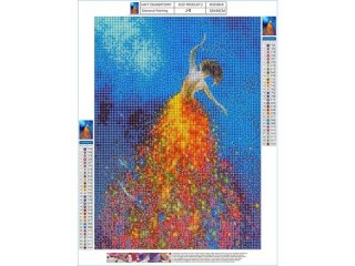 Haft Diamentowy, Obraz, Mozaika Diamentowa Diamond Painting, KOLOROWA SUKIENKA 30x40cm DK