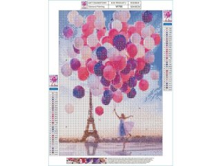 Haft Diamentowy, Obraz, Mozaika Diamentowa Diamond Painting, KOLOROWE BALONY 30x40cm DK