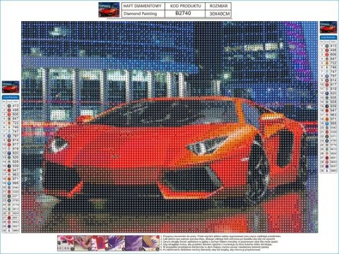 Haft Diamentowy, Obraz, Mozaika Diamentowa Diamond Painting, LAMBORGHINI 40x30cm DK Haft Diamentowy, Obraz, Mozaika Diamentowa Diamond Painting, LAMBORGHINI 40x30cm DK