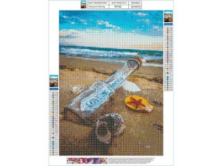 Haft Diamentowy, Obraz, Mozaika Diamentowa Diamond Painting, LIST W BUTELCE 30x40cm DK