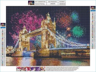 Haft Diamentowy, Obraz, Mozaika Diamentowa Diamond Painting, MOST TOWER BRIDGE 40x30cm DK