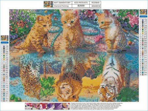Haft Diamentowy, Obraz, Mozaika Diamentowa Diamond Painting, ODBICIE LUSTRZANE - LAMPART, LEW, TYGRYS 40x30cm DK Haft Diamentowy, Obraz, Mozaika Diamentowa Diamond Painting, ODBICIE LUSTRZANE - LAMPART, LEW, TYGRYS 40x30cm DK