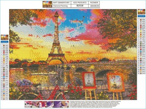 Haft Diamentowy, Obraz, Mozaika Diamentowa Diamond Painting, PANORAMA PARYŻA Wieża Eiffla 40x30cm DK Haft Diamentowy, Obraz, Mozaika Diamentowa Diamond Painting, PANORAMA PARYŻA Wieża Eiffla 40x30cm DK